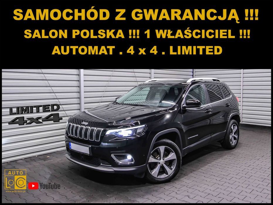 Jeep Cherokee AUTOMAT + 4x4 + Salon POLSKA + SERWIS + 1 wŁ. + PO LIFCIE !!