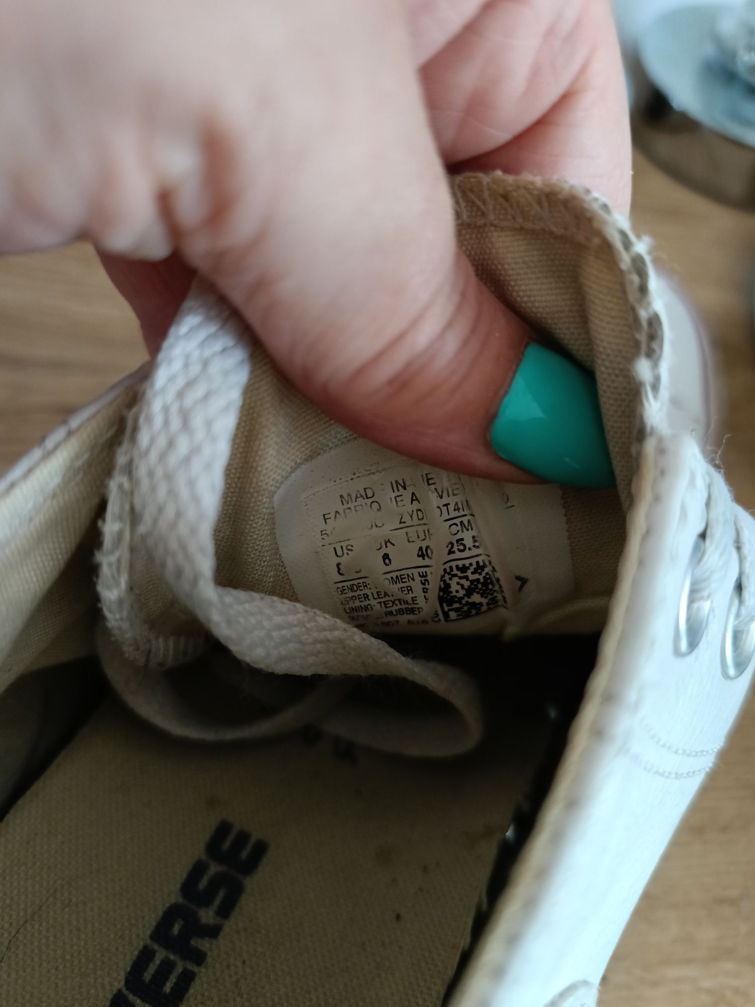 Trampki all Star Converse koturn 40 białe skórzane