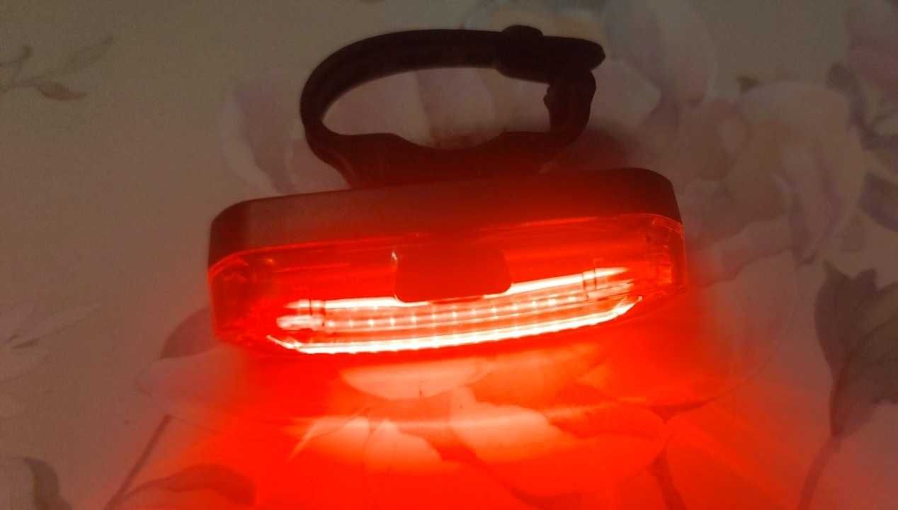 Światło tył RED LED COB,3h, Micro-usb, ładowanie,5x2cm,1szt, rower MTB