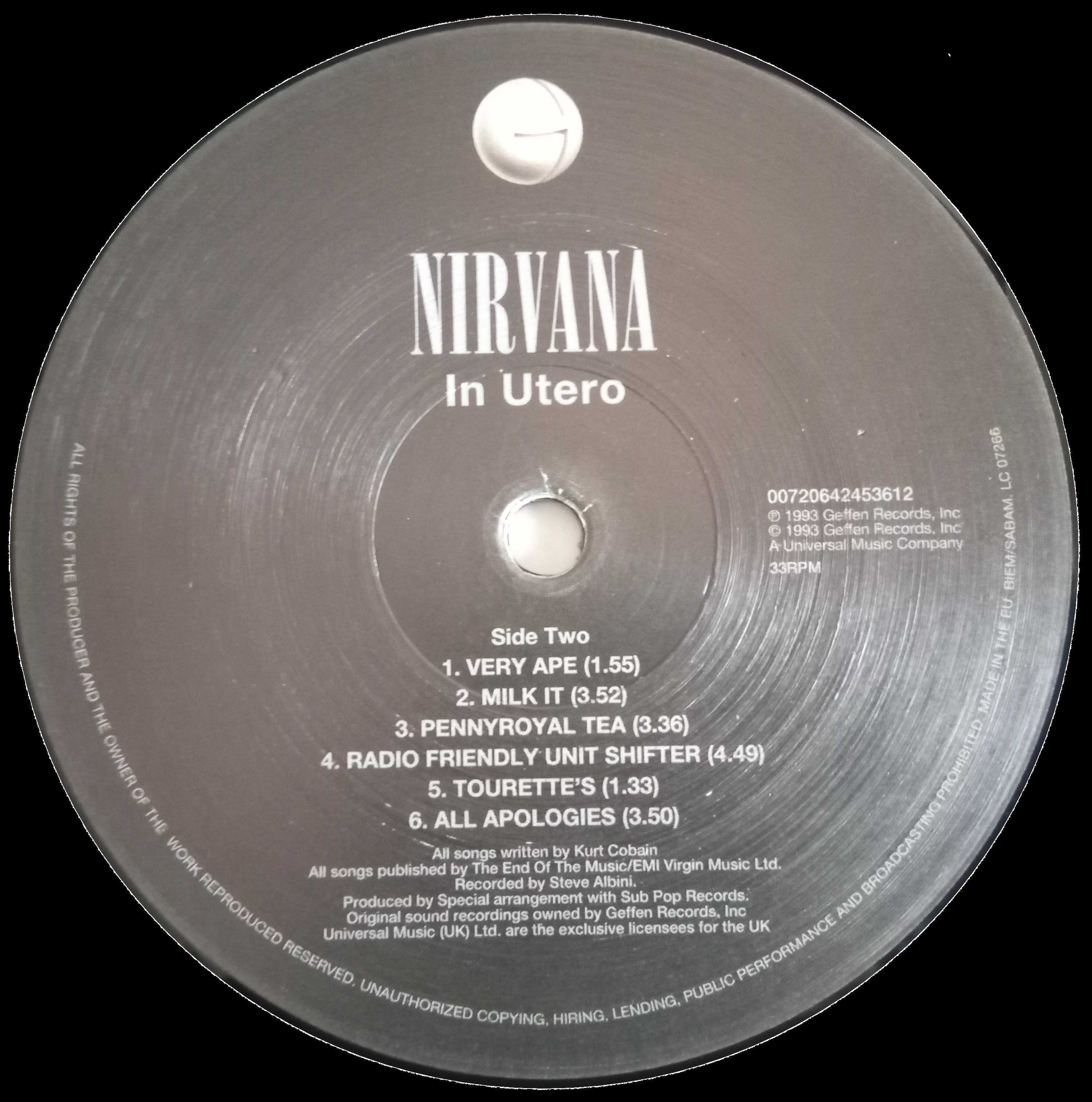 Nirvana	- - - - -	In Utero	- - - - -	LP