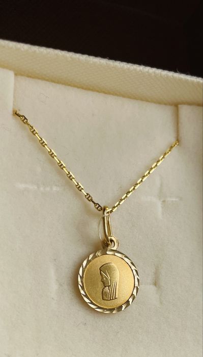 Apart medalik łańcuszek zestaw nowy złoto 585 komunia prezent