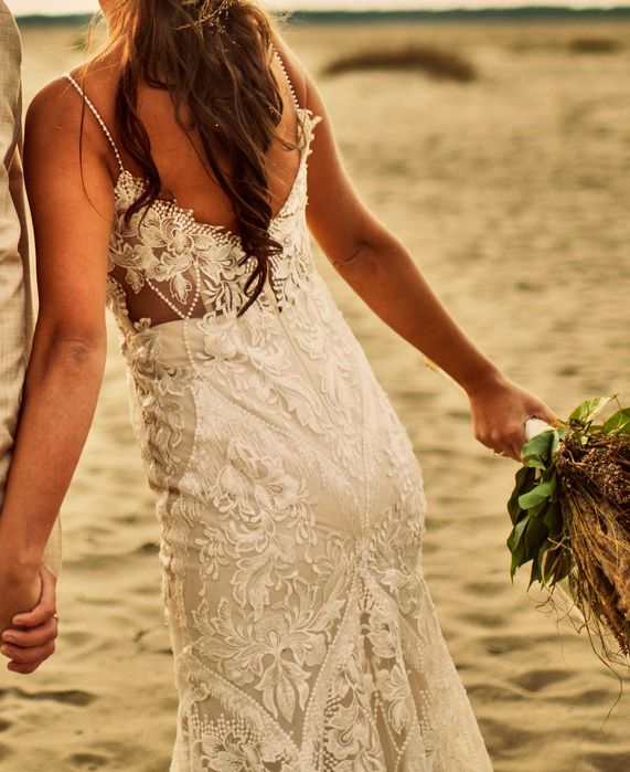 suknia sukienka ślubna boho s Chic Nostalgia Roza Rosa Madonna koronka