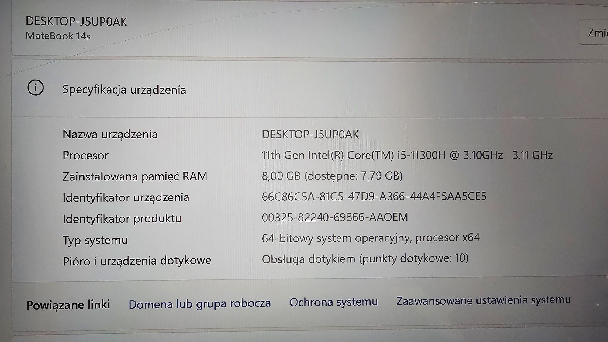 Notebook Huawei Matebook 14s dotykowy ekran