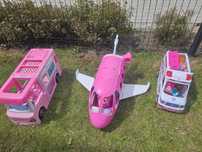 Pojazdy Barbie karetka camper samolot