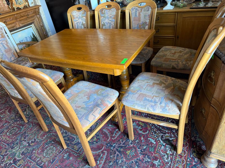 Zestaw Stół rozkładany + 8 krzeseł z Niemiec Dąb rustykalny DOWÓZ