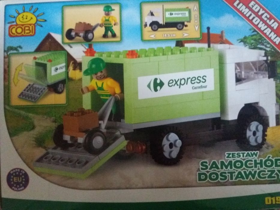 Klocki samochód dostawczy zabawa w sklep Carrefour prezent