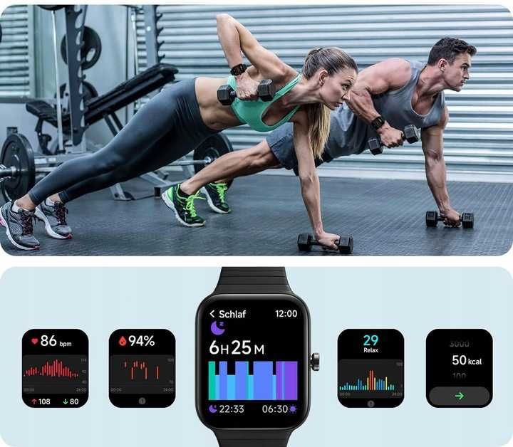 Smartwatch IDW15, Bluetooth, IP68, dla Android/iOS, czarny