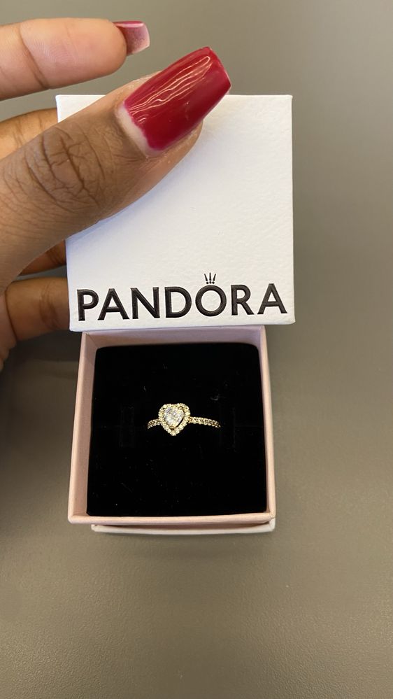 Elevated heart pandora gold ring