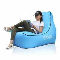 Надувное кресло лежак AirPuff для отдыха на природе и пляже (Blue)