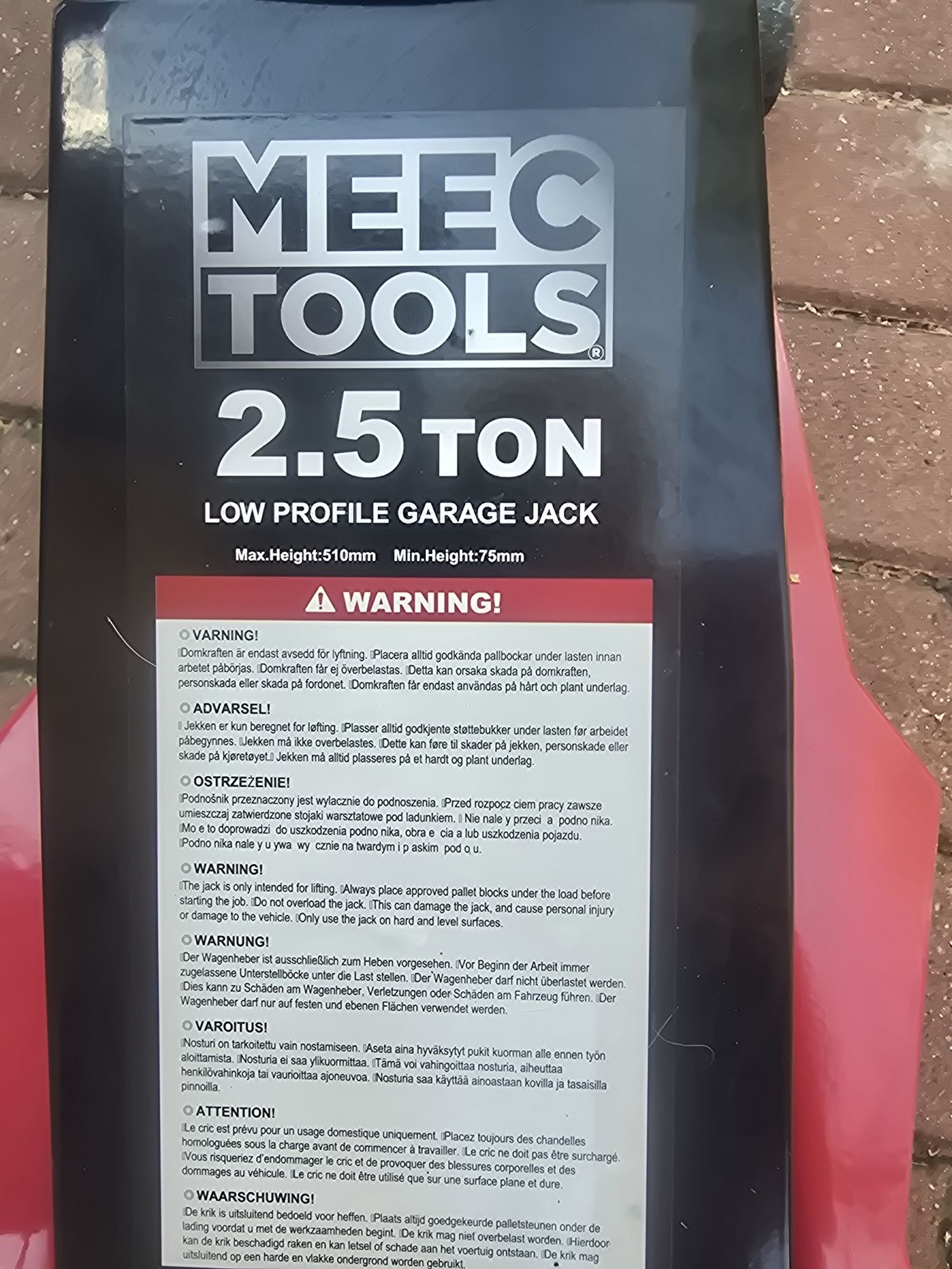 Podnośnik garażowy MeecTools 2,5 tony