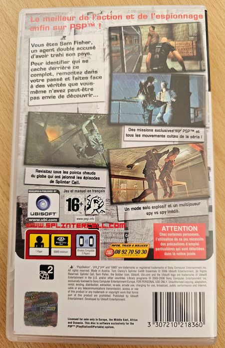 Jogo Tom Clancy's Splinter Cell Essentials, para PSP
