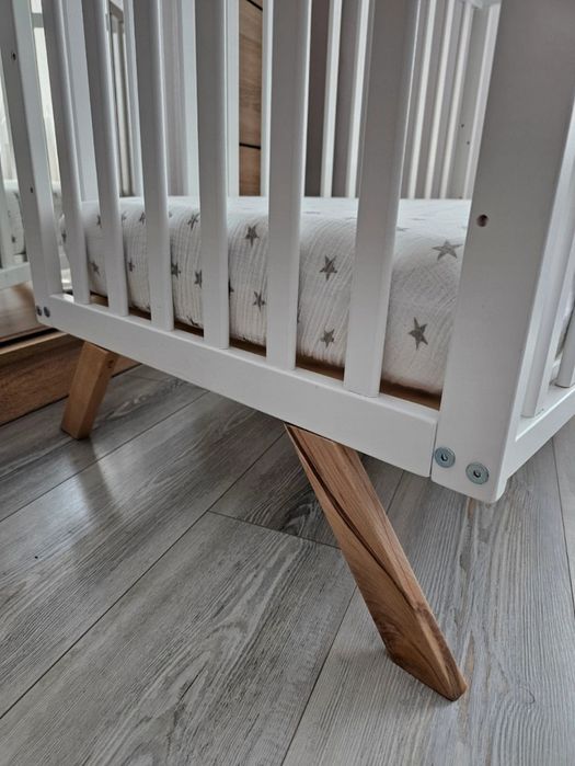 Łóżeczko Babysense Luna 7, materacem, prześcieradło, monitor oddechu
