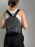 Louis Vuitton Backpack Grey Chess. brown/black
