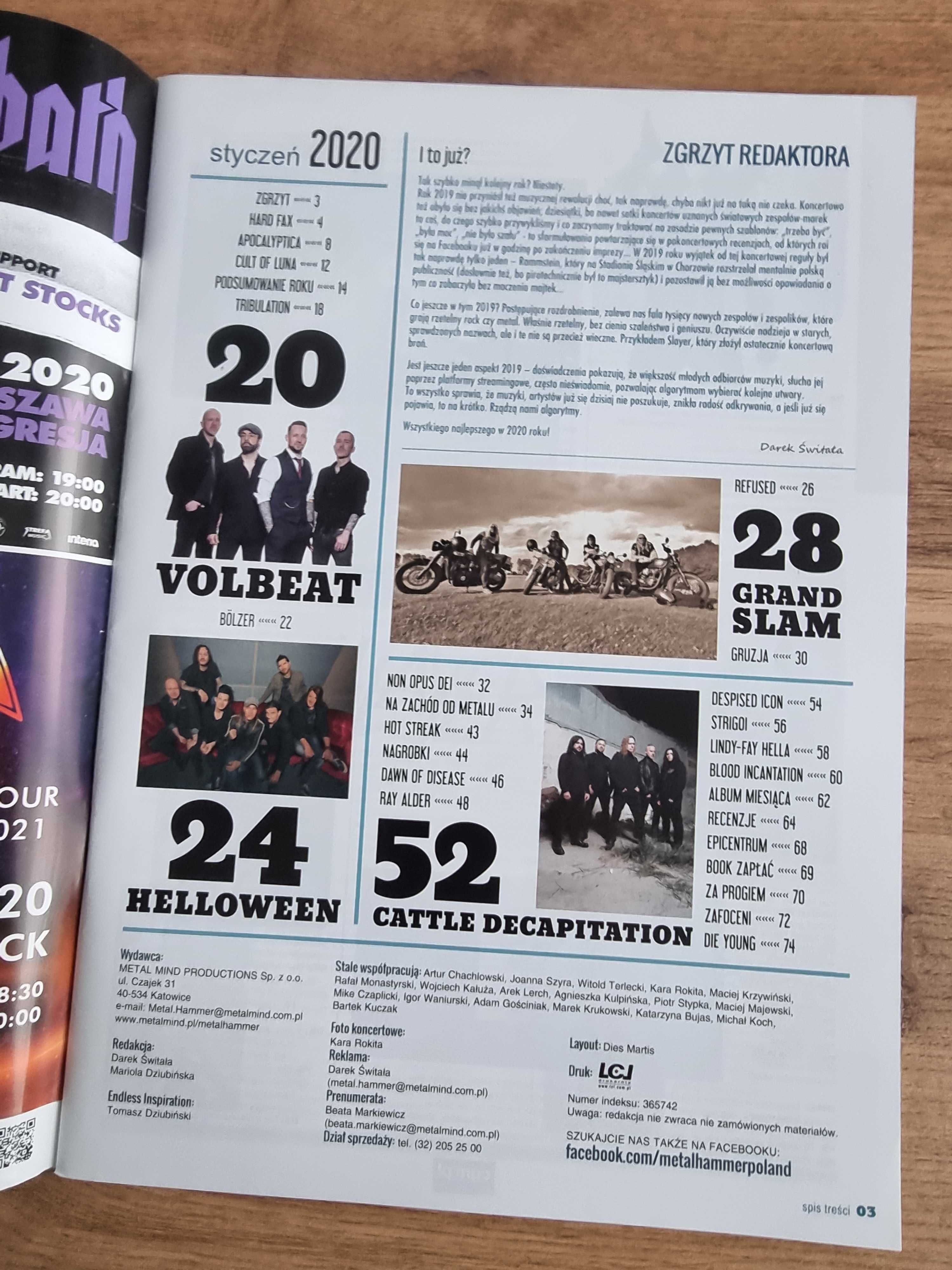 Metal Hammer 1/2020 - Apocalyptica, plakaty Rammstein i Ghost