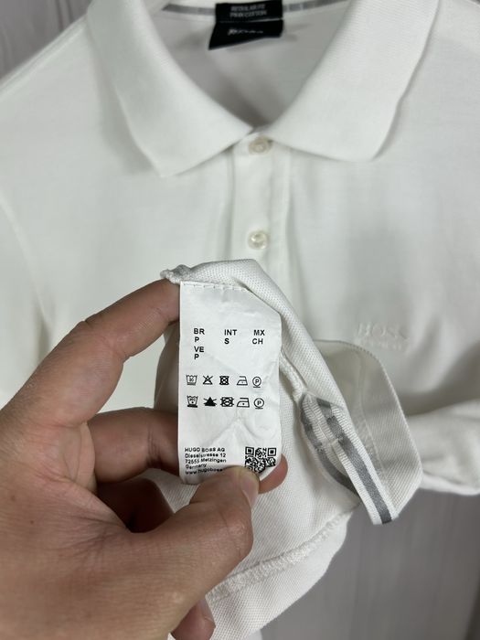 Hugo Boss White Pima Cotton Regular Fit білосніжне поло розмір S