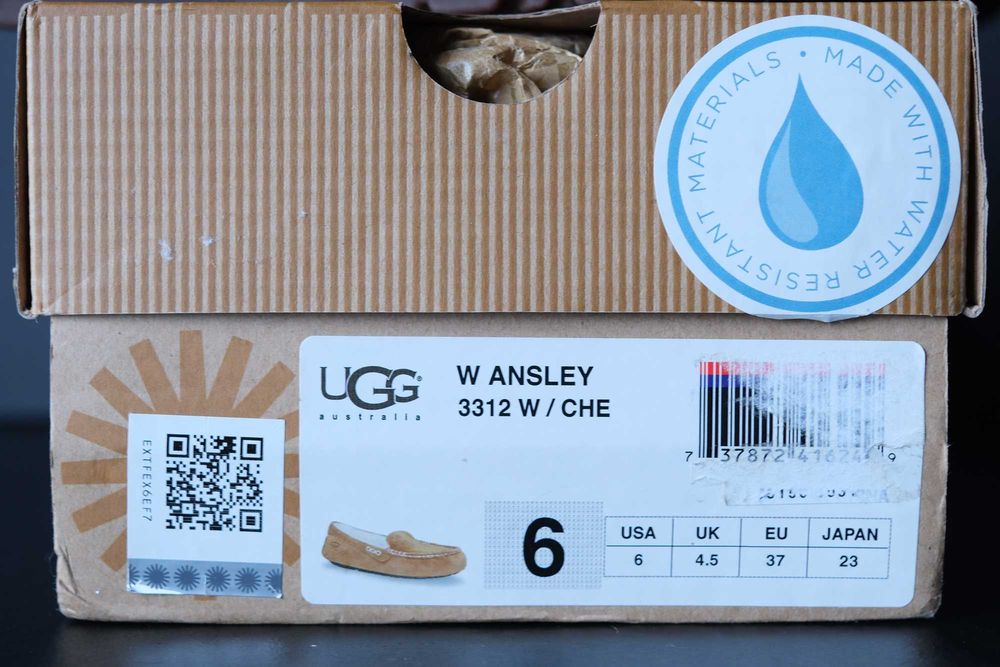 Жіночі мокасини UGG Ansley Black Chestnut 37 38 оригінал