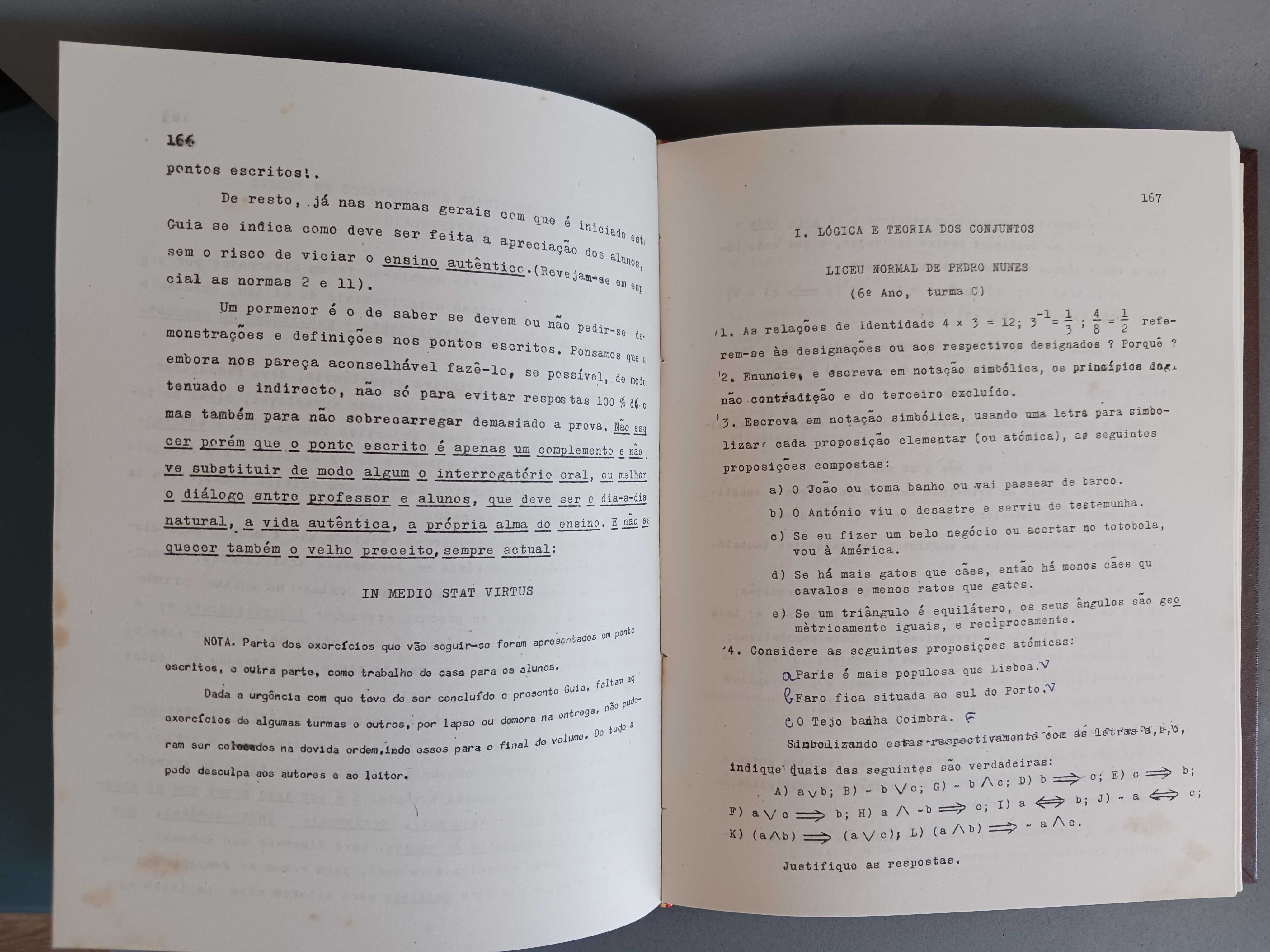 Sebenta do Compendio de Matemática de j. Sebastião e Silva de 1964-66