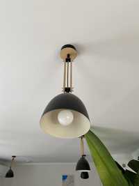 Lampa sufitowa (lacznie 6sztuk) - czarny klosz z drewnem