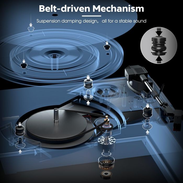 Gramofon Anesky, zabytkowy gramofon Bluetooth z 3 prędkościami A7