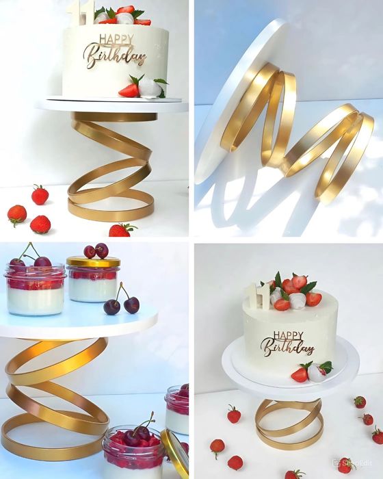 Підставка для торту оригінальна, дерево + метал