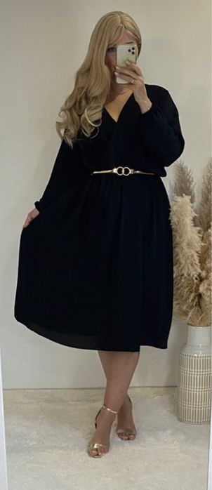 Piekna czarna sukienka rozmiar 46/48 NOWA