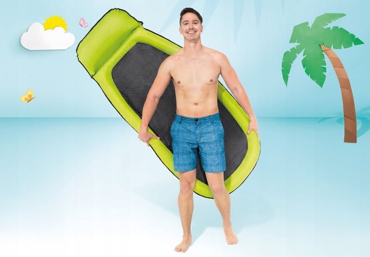 Materac Plażowy z Siateczką do pływania CHŁODZĄCY ZIELONY INTEX 58836