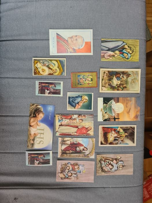 Obrazki święte kolęda 15szt stare religijne