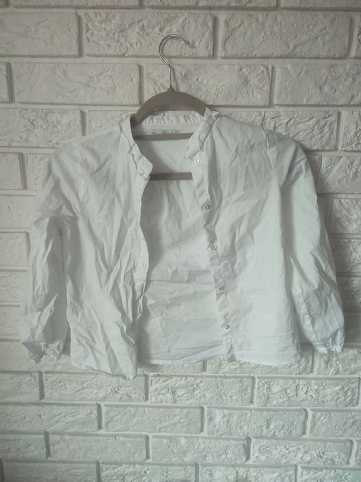 Koszula dziewczęca, biała, rozpoczęcie roku, długi rękaw