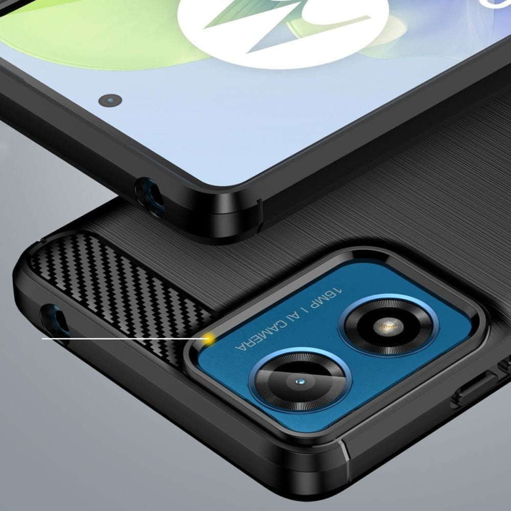 tech-protect tpucarbon motorola moto g24 / g24 power / g04 black