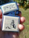 Isqueiro Zippo , navio e farol, poucas marcas de uso,
