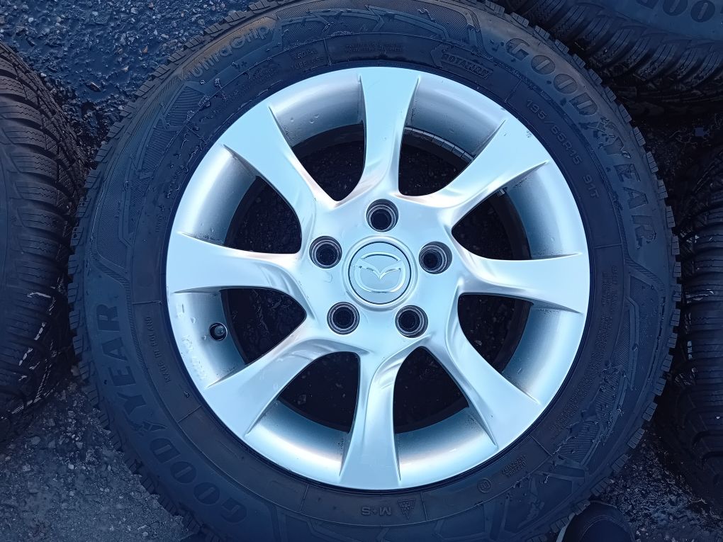 Alu 15"oryg Mazda 5x114,3 z op.nowe opony okazja Krakow