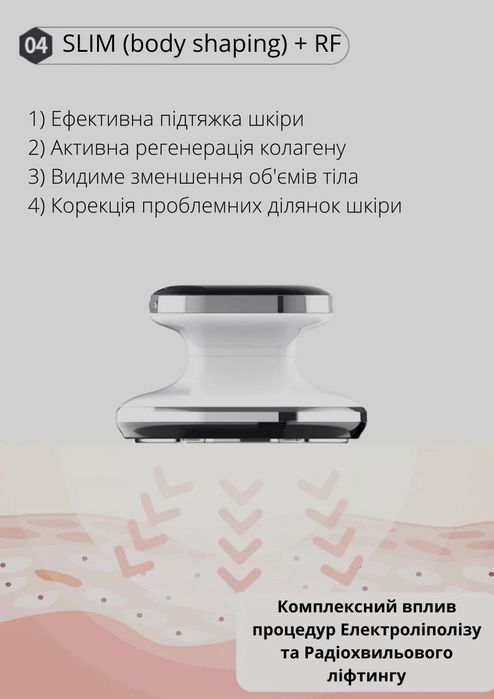 Антицелюлітний масажер для тіла з електроліполізом, EMS, RF