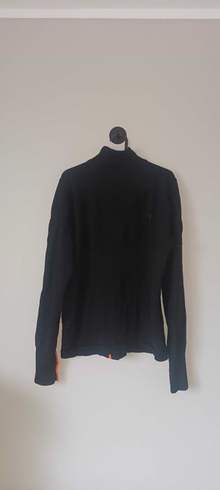 Sweter męski rozpinany z golfem z wełny dziewiczej M czarny M.Norgaard