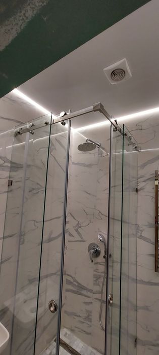 Душова кабіна розсувна перегородка (90 * 90) двері перила.