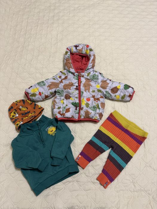 Осінні речі для малечі(куртка, шапка, светр, штани)3-6 місяців