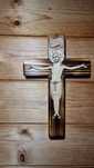 Ręcznie wykonany Krzyż do zawieszenia na ścianę. Jezus Chrystus, INRI