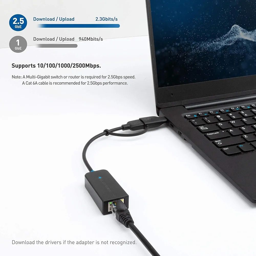 Cable Matters adapter USB do 2.5G Ethernet USB-C/A Thunderbolt 3 2,5Gb
