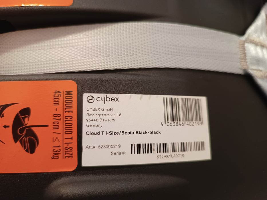 Cybex Cloud T i-Size 0-13 kg + pokrowiec na lato fotelik samochodowy