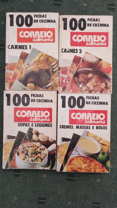 4 livros de receitas 100 Fichas de Cozinha Correio da Manhã