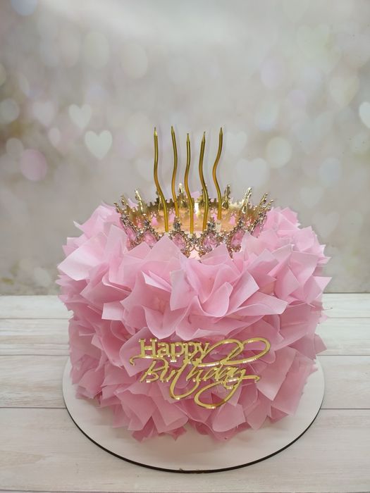 Корона на торт рожева