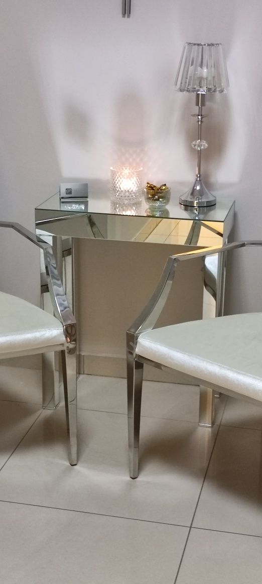 Lustrzana konsola srebrna Glamour szer 60 x gł 30 x wys 70