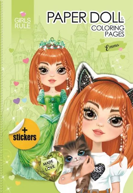 Papierowa lalka do wycinania z naklejkami Emma. Fresh