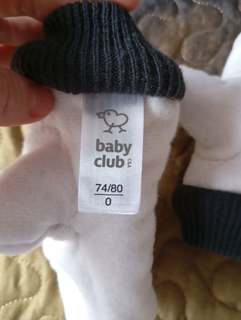 Rękawiczki zimowe niemowlęce, rozmiar na 74/80 cm.