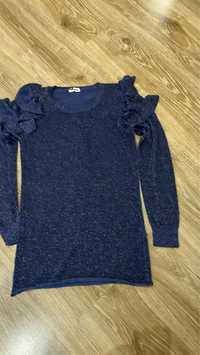 Brokatowa bluzka dzianinowa cienki sweterek damski tenezis 36 S p2