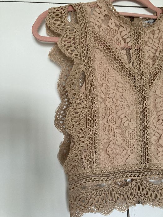 Blusa renda cor damasco