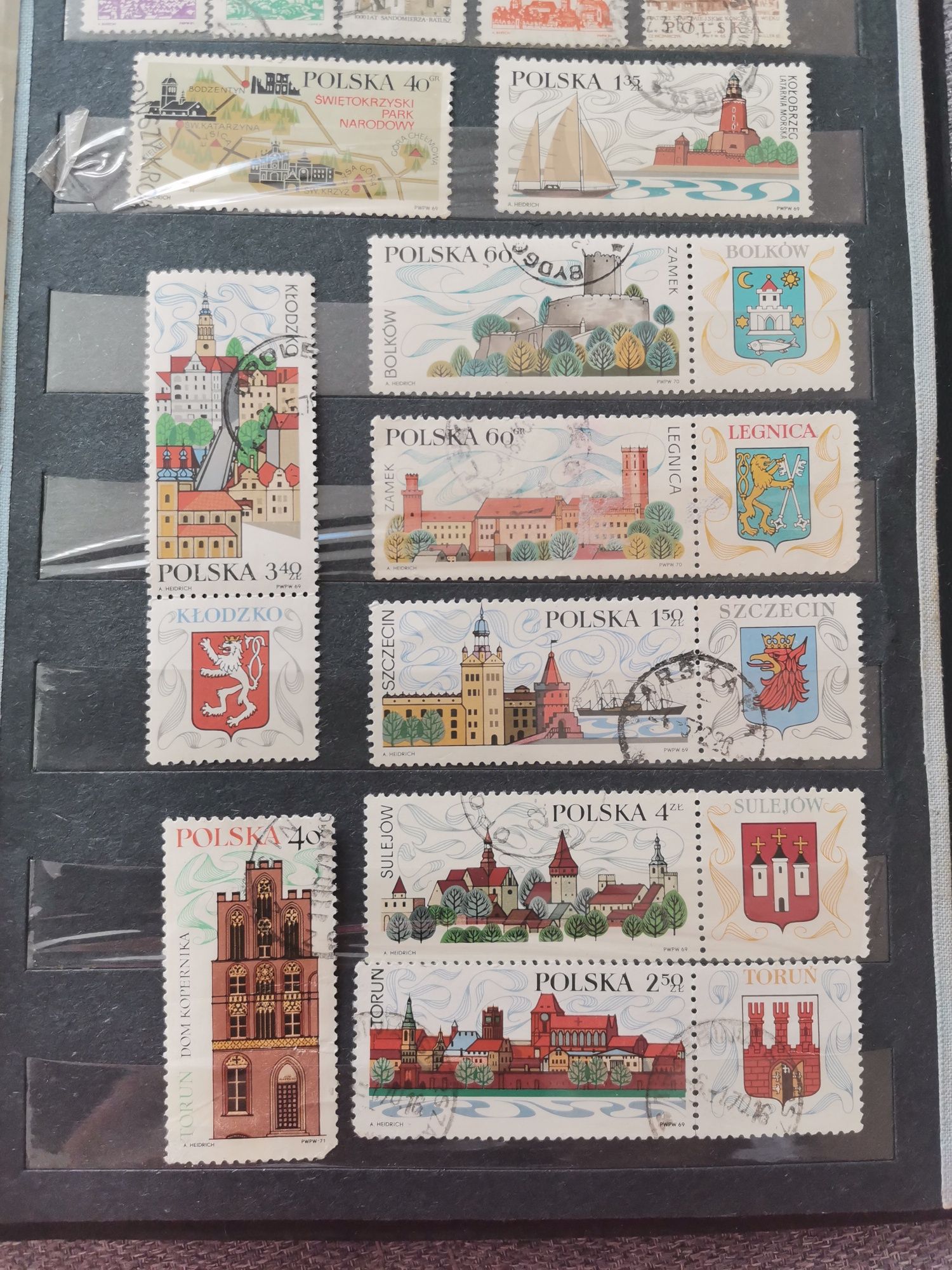 Znaczki pocztowe polskie, miasta