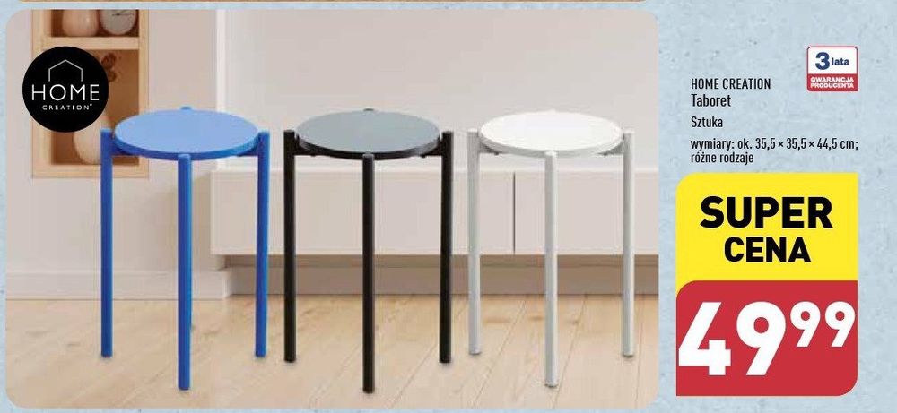 Niebieski taboret nowy nie rozpakowny