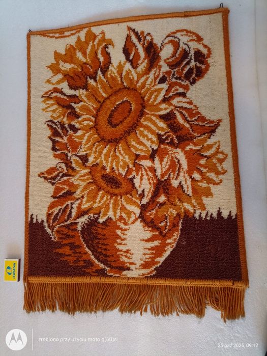 Dywan ścienny dekoracyjny słoneczniki PRL
