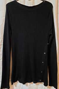 Sweterek czarny damski/ grubsza bluzka damska na długi rękaw