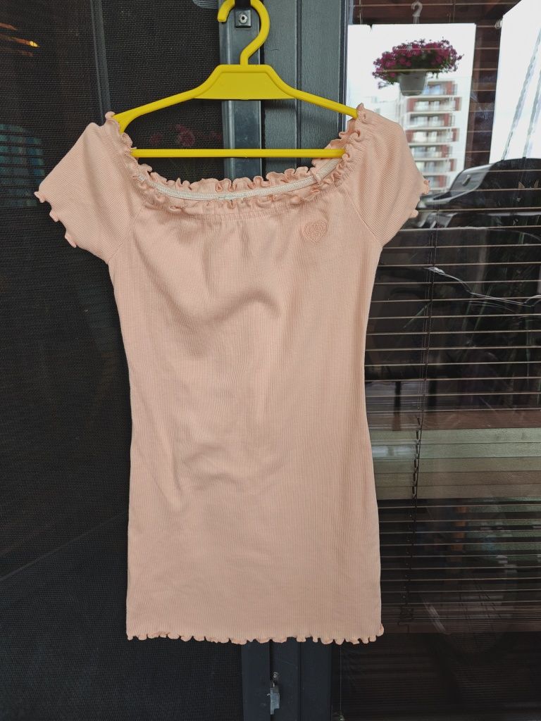 Sukienka prążkowana  pomarańczowa river island rozmiar 128